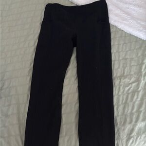 Black ribbed leggings